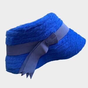 An Everitt Original Needlework Blue Cloche Hat